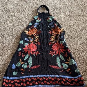 Urban Outfitters Floral Black Halter Dress